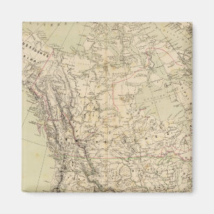 Aimant Carte de l'Atlas nord-américain montrant les tribu