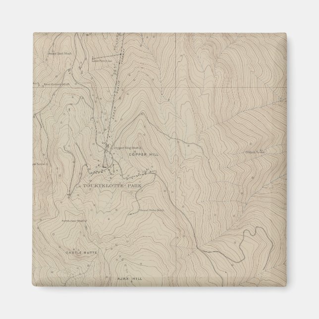 Aimant Carte de l'Atlas spécial du parc de Tourtelotte (Devant)