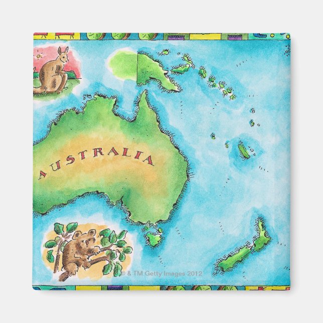 Aimant Carte de l'Australie (Devant)