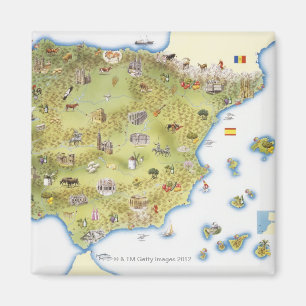 Aimant Carte de l'Espagne et du Portugal