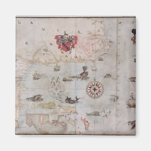 Aimant Carte de l'est de l'Amérique du Nord (Devant)