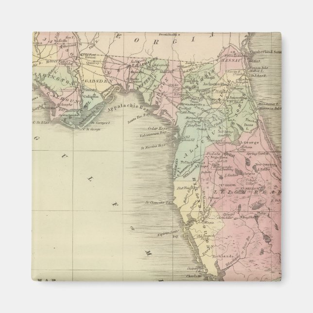 Aimant Carte de l'État de Floride (Devant)
