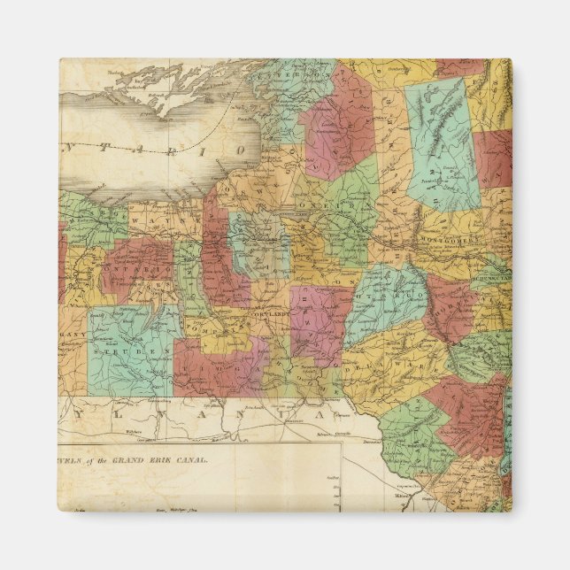 Aimant Carte De L'État De New York (Devant)