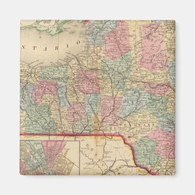 Aimant Carte de l'État de New York par Mitchell (Devant)
