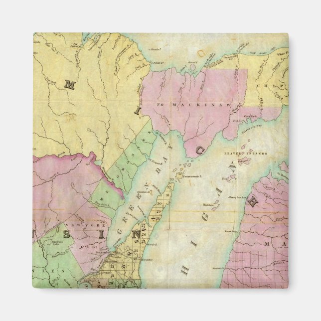 Aimant Carte de l'État du Michigan (Devant)