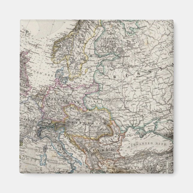 Aimant Carte de l'Europe par Stieler (Devant)