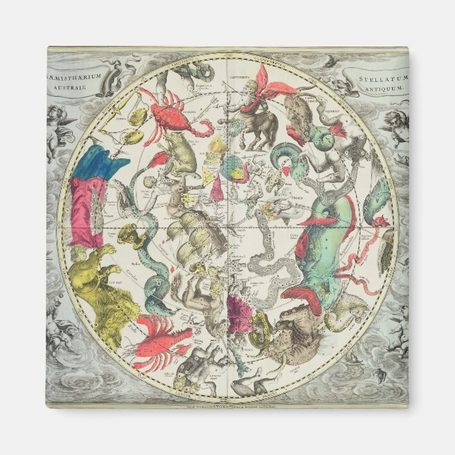Aimant Carte de l'hémisphère Sud (Devant)
