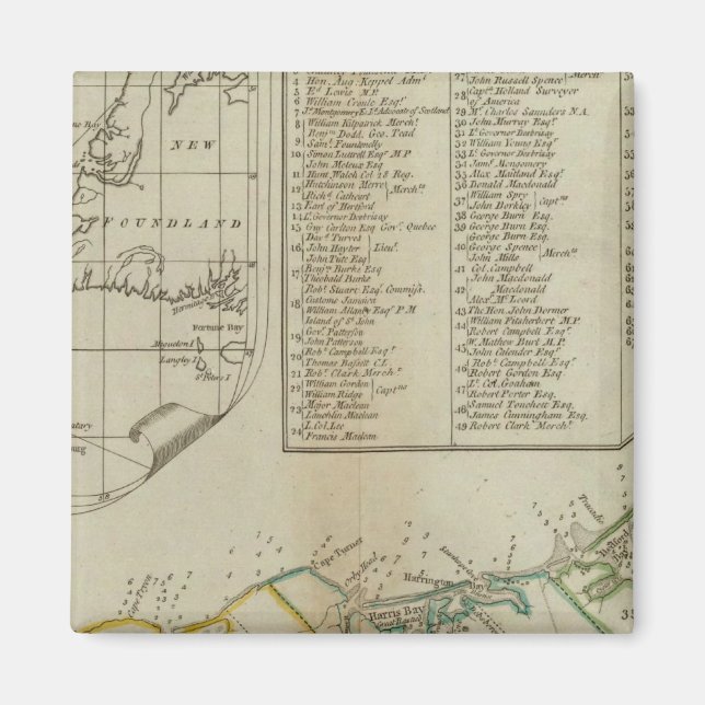 Aimant Carte de l'île de Saint-Jean (Devant)