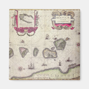 Aimant Carte de l'île moluquoise, gravée