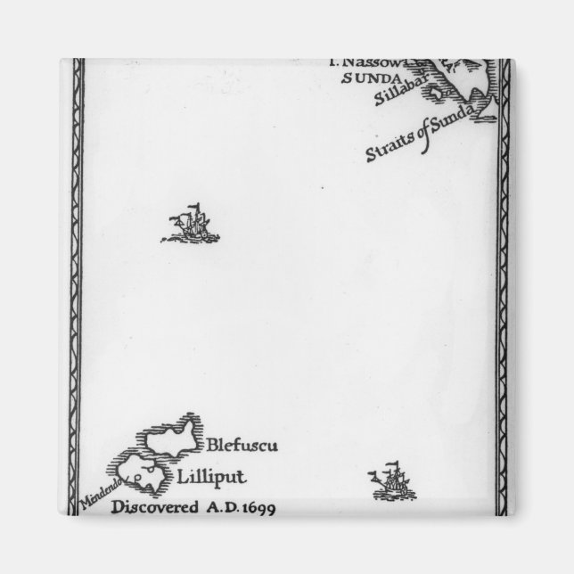 Aimant Carte de Lilliput et Blefuscu (Devant)