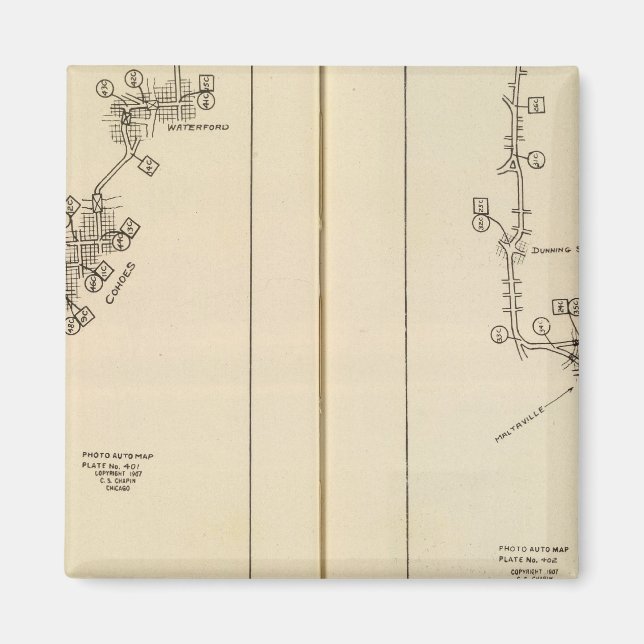 Aimant Carte de l'index Albany, Saratoga Springs (Devant)