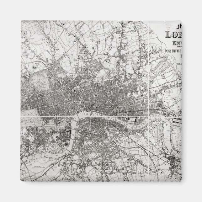 Aimant Carte de Modern Londres et ses Environs, 1854 (Devant)