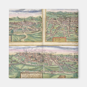 Aimant Carte de Montpellier, visites, et de Poitiers, de