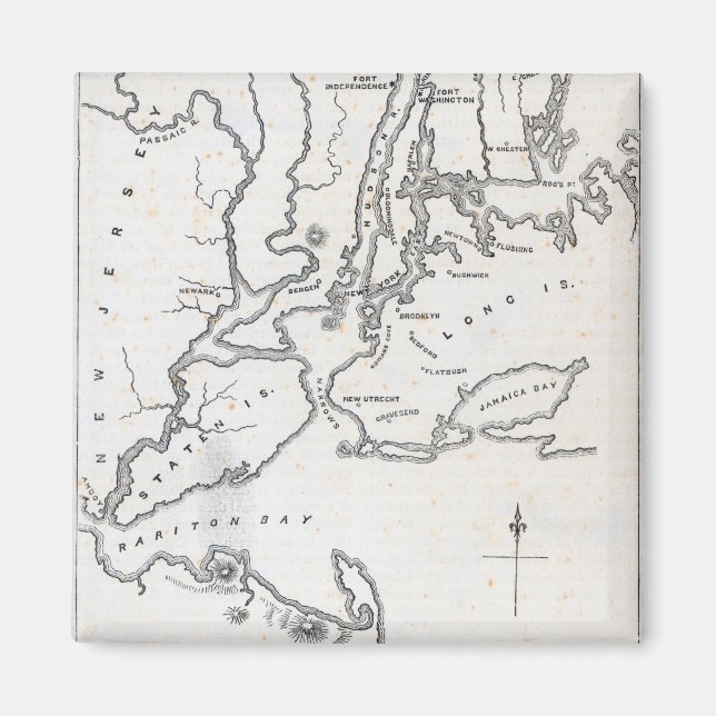 Aimant Carte de New York et de ses environs (Devant)
