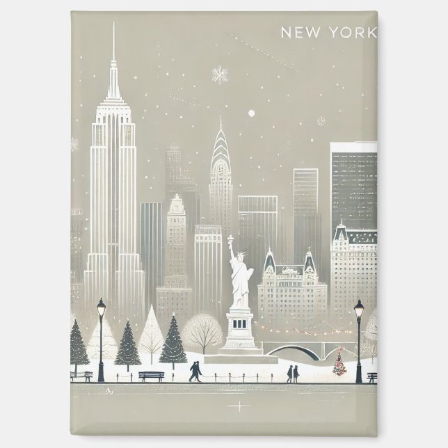 Aimant Carte de Noël avec la statue de la Liberté embléma (Recto)
