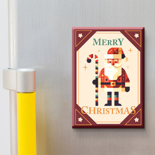 Aimant Carte de Noël du Père Noël avec Sucre de canne