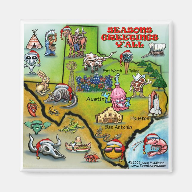 Aimant Carte de Noël TEXAS (Devant)
