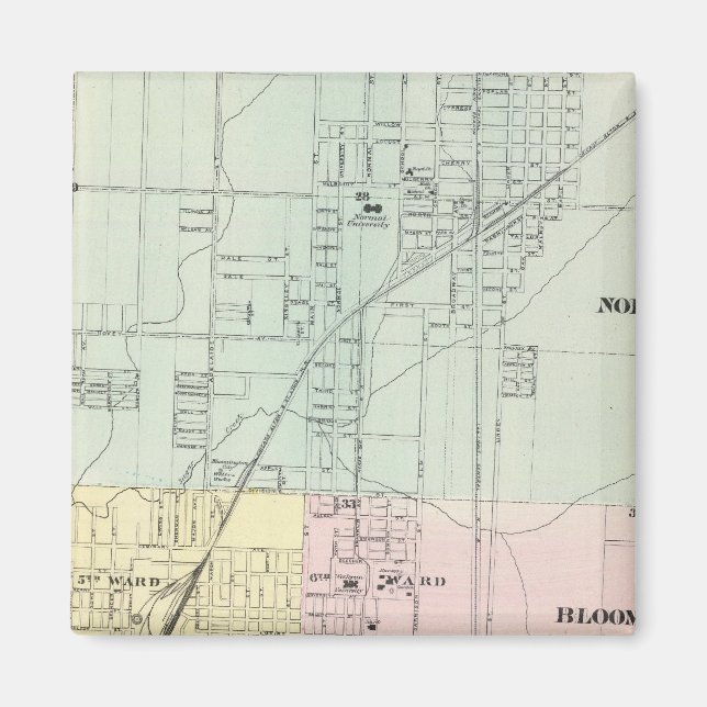 Aimant Carte de Normal, Bloomington (Devant)