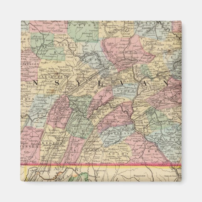 Aimant Carte de Pennsylvanie par Mitchell (Devant)