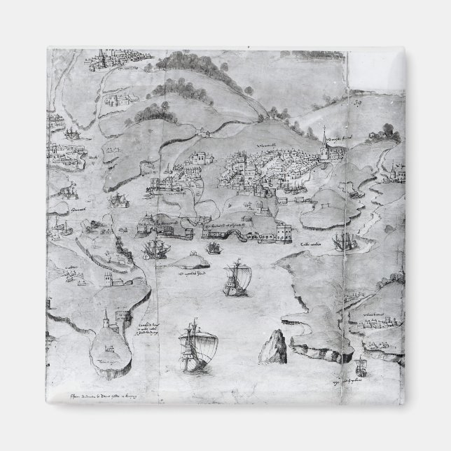 Aimant Carte de Plymouth, c.1539 (Devant)