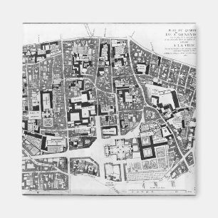 Aimant Carte de région de Sainte-Genevieve, Paris, 1756