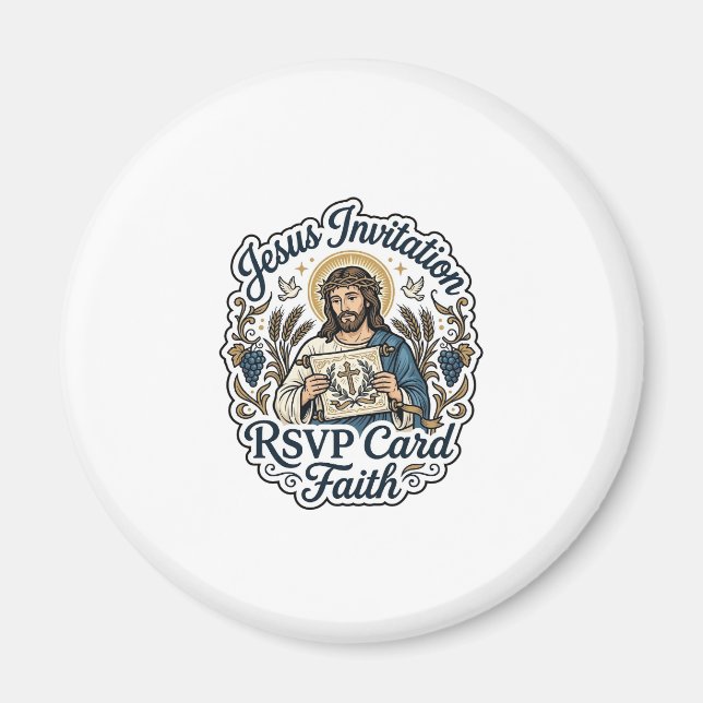 Aimant Carte de réponse à l'invitation de Jésus Foi Invit (Devant)