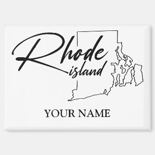 Aimant Carte de Rhode Island Simple minimaliste Souvenir