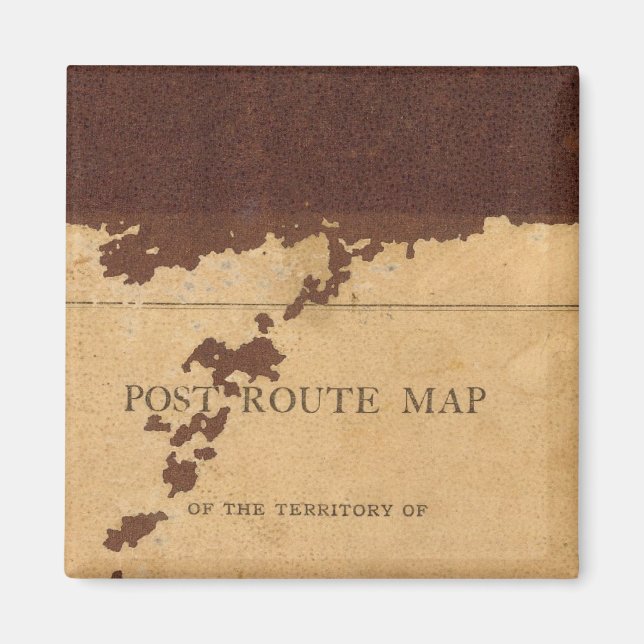 Aimant Carte de route postale du territoire du Dakota (Devant)