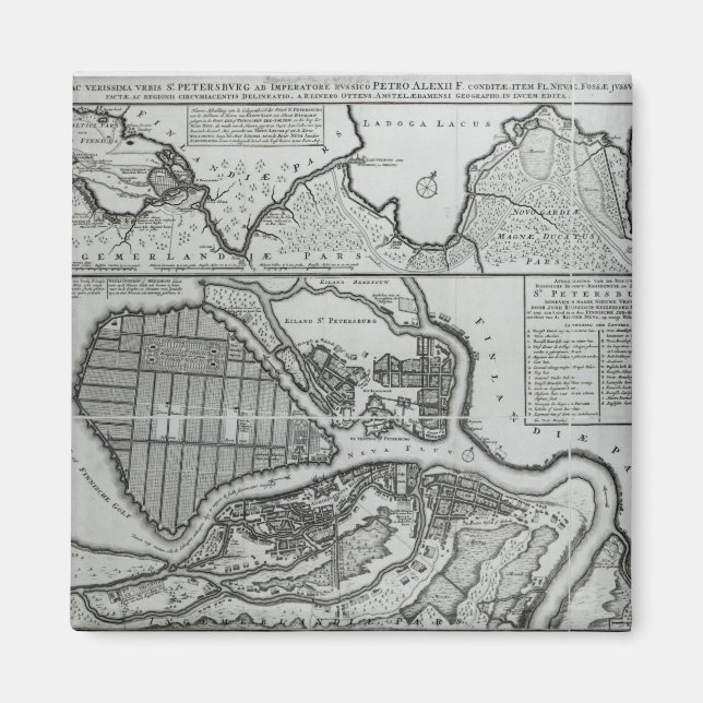 Aimant Carte de Saint-Pétersbourg, vers 1750 (Devant)