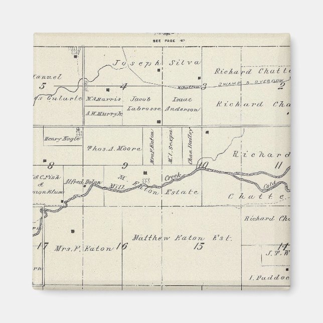 Aimant Carte de section du comté de T19S R23E Tulare (Devant)