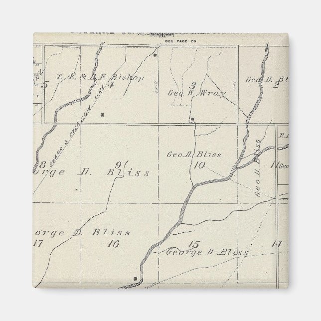 Aimant Carte de section du comté de T20S R25E Tulare (Devant)