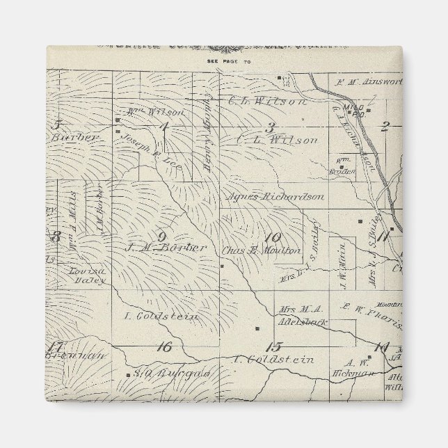 Aimant Carte de section du comté de T20S R29E Tulare (Devant)