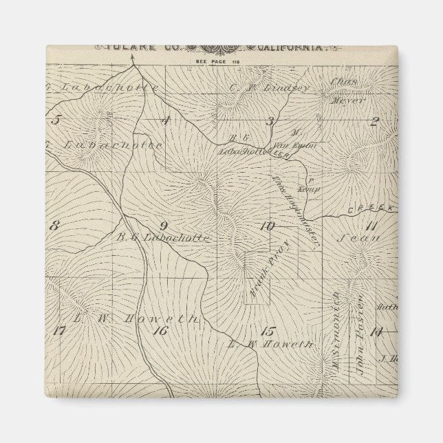 Aimant Carte de section du comté de T23S R29E Tulare (Devant)
