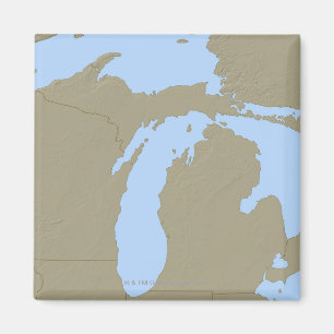 Aimant Carte de soulagement du Michigan