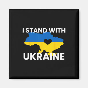 Aimant Carte de soutien à l'Ukraine Cœur Soutenir ensembl