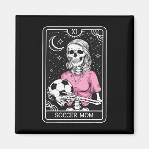 Aimant Carte de tarot de maman de football rétro vintage