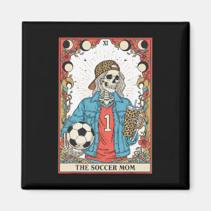 Aimant Carte de tarot de mère de football squelette Fête