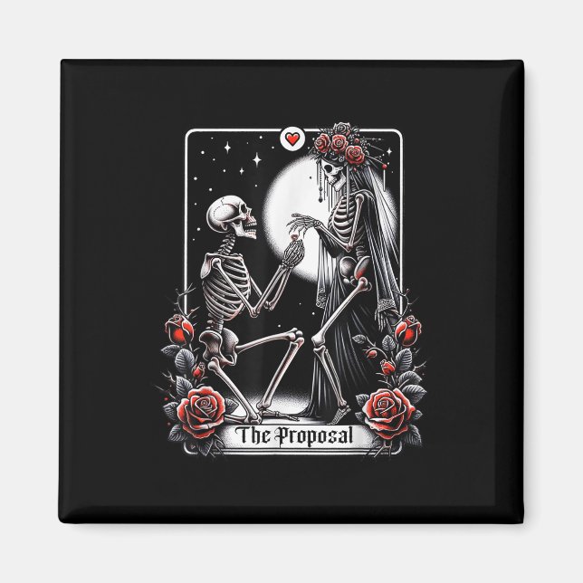 Aimant Carte de tarot de proposition de parti de fiançail (Devant)