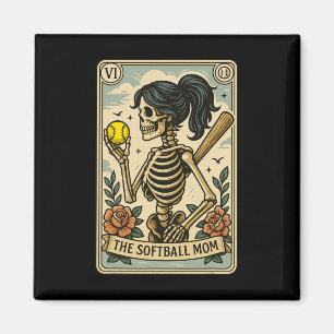 Aimant Carte de tarot drôle d'Halloween Maman Maman squel