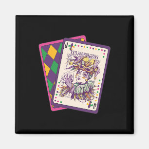 Aimant Carte de tarot joyeuse Mardi Gras Louisiane Reine