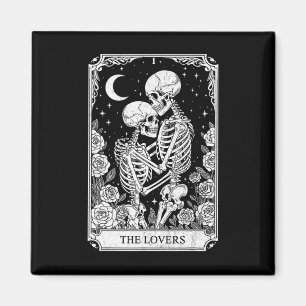 Aimant Carte de tarot Les Amoureux Squelette Goth Hallowe