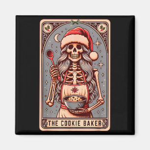 Aimant Carte de tarot vintage drôle de squelette le boula