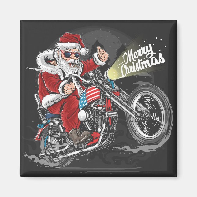 Aimant Carte de vacances Noël Moto (Devant)