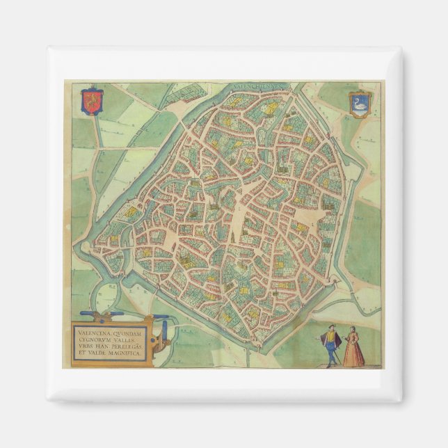Aimant Carte de Valence, de 'Civitates Orbis Terrarum' b (Devant)