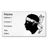 Aimant carte de visite avec Drapeau de Corse