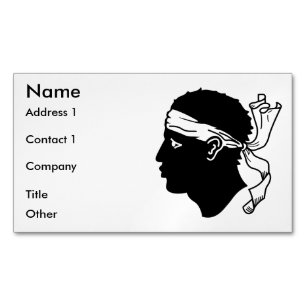 Aimant carte de visite avec Drapeau de Corse