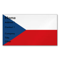 Aimant carte de visite avec Drapeau de la Tchéquie