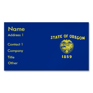 Aimant carte de visite avec Drapeau de l'Oregon