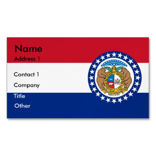 Aimant carte de visite avec drapeau du Missouri