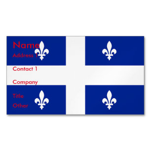 Aimant carte de visite avec drapeau du Québec